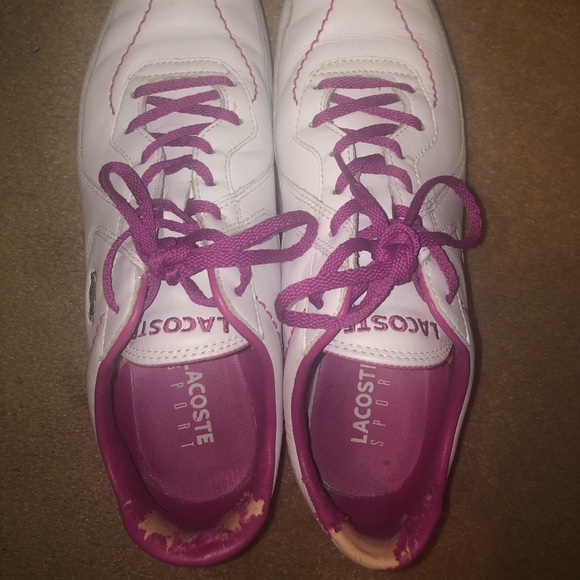 White & pink Lacoste sneakers - Picture 3 of 10